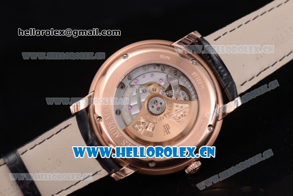 Audemars Piguet Jules Audemars Clone AP Calibre 3120 Automatic Rose Gold Case with Black Dial and Stick Markers (EF) - Click Image to Close